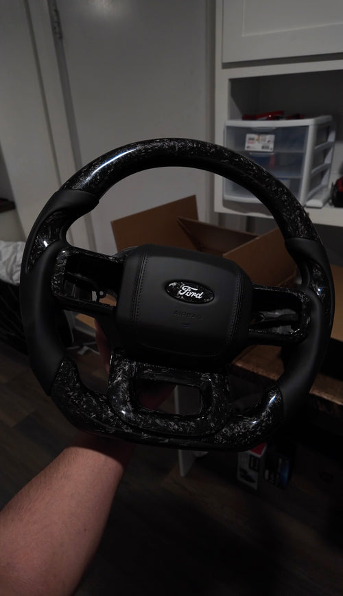 2021–2026 F-150 Black Forged Carbon Fiber Steering Wheel